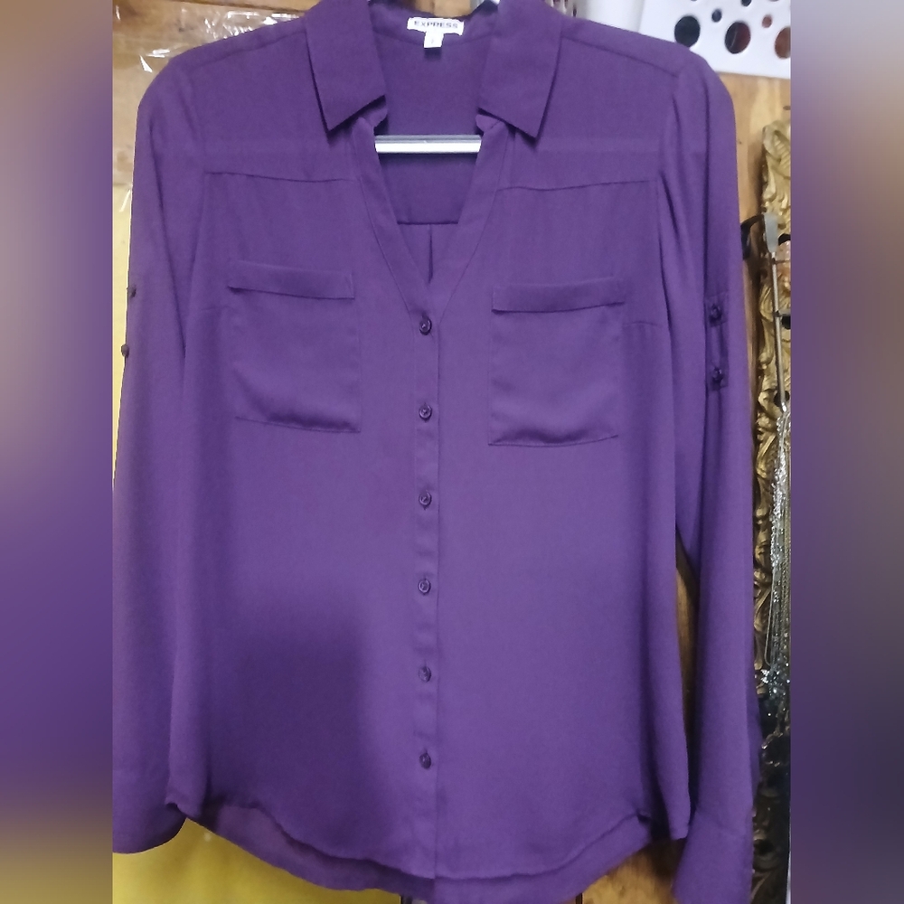 Purple Button-Up Shirt